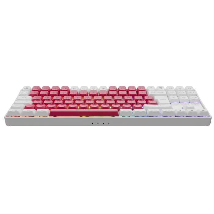 Gamiac TKL90G Kailh Red - speltangentbord, Vit/Röd