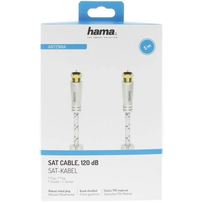 HAMA Kabel Antenn SAT 120dB 5m, white