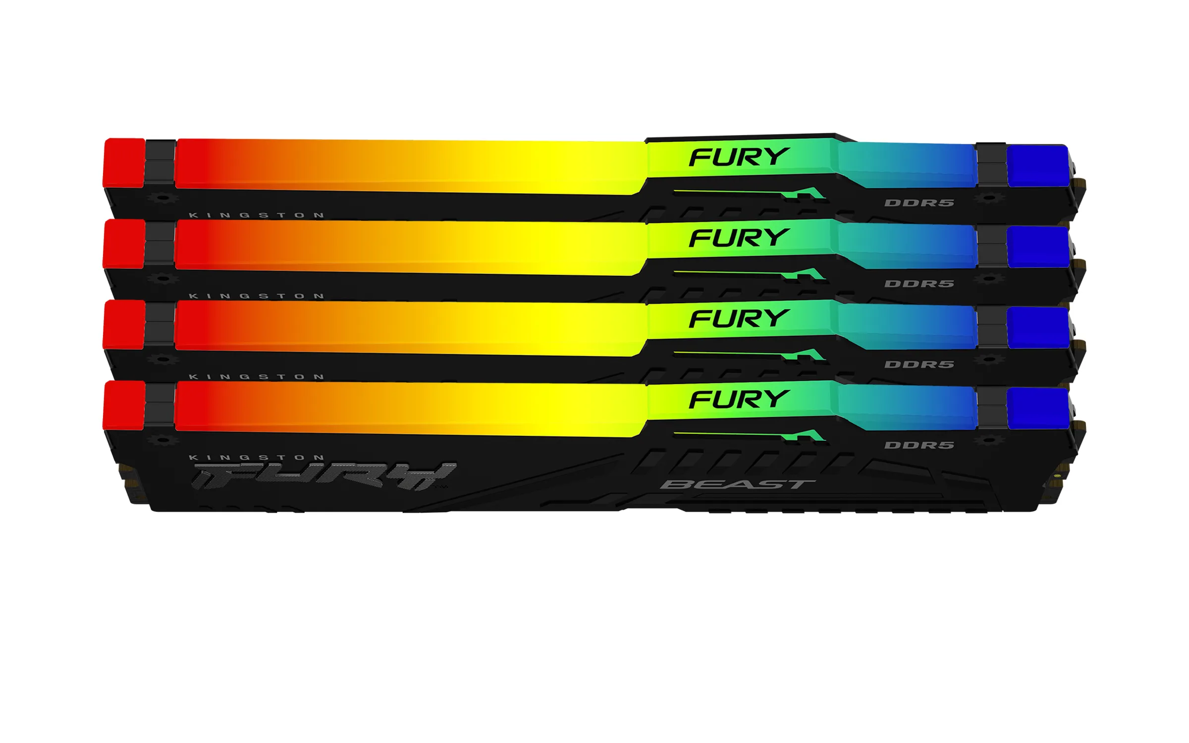 Kingston FURY Beast RGB 128 Gt (4 x 32 Gt) DDR5 5200 MHz, CL40 -muisti, Musta (XMP)
