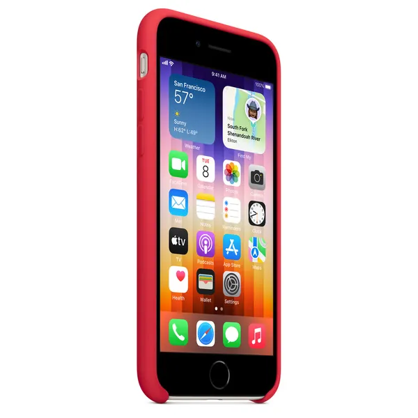 Apple iPhone SE -silikonikuori, Chalk (PRODUCT)RED
