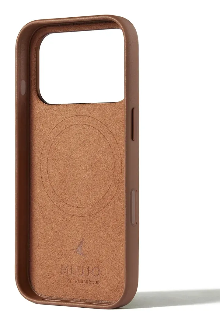 Mujjo Wallet Leather Case with MagSafe for iPhone 17 Pro, Tan