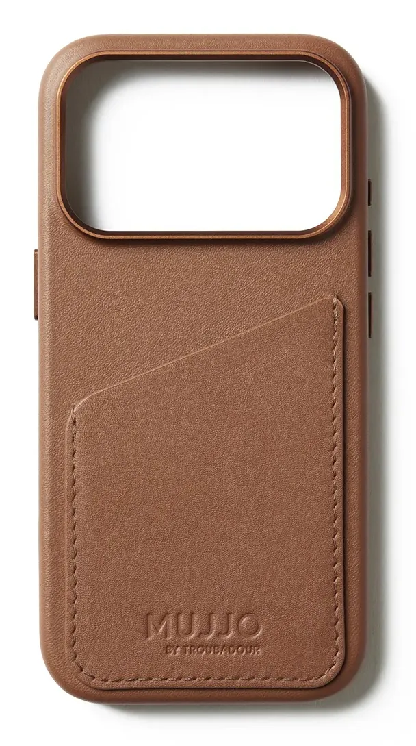 Mujjo Wallet Leather Case with MagSafe for iPhone 17 Pro, Tan