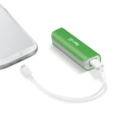 Celly PowerBank 2600mAh lis&auml;virtal&auml;hde 1A  vihre&auml;