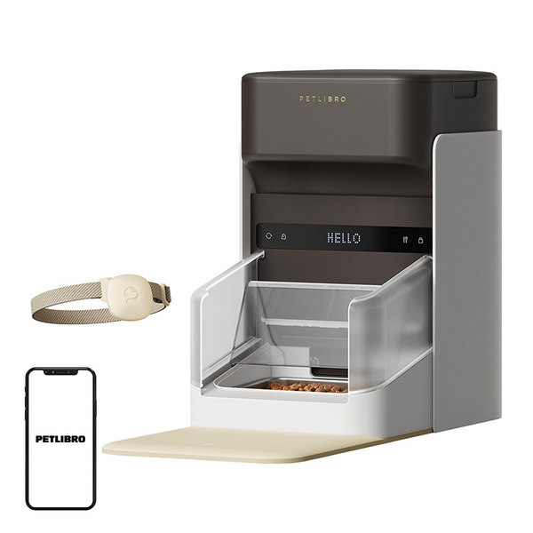 PETLIBRO One RFID-&auml;lyk&auml;s automaattinen lemmikkiel&auml;inten ruokinta-automaatti PL-AF301-31B kaulustunnisteella, 3 litraa