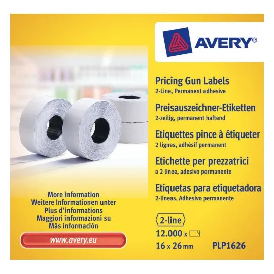 Avery 26x16 G2 - price tags, 10-rolls, white