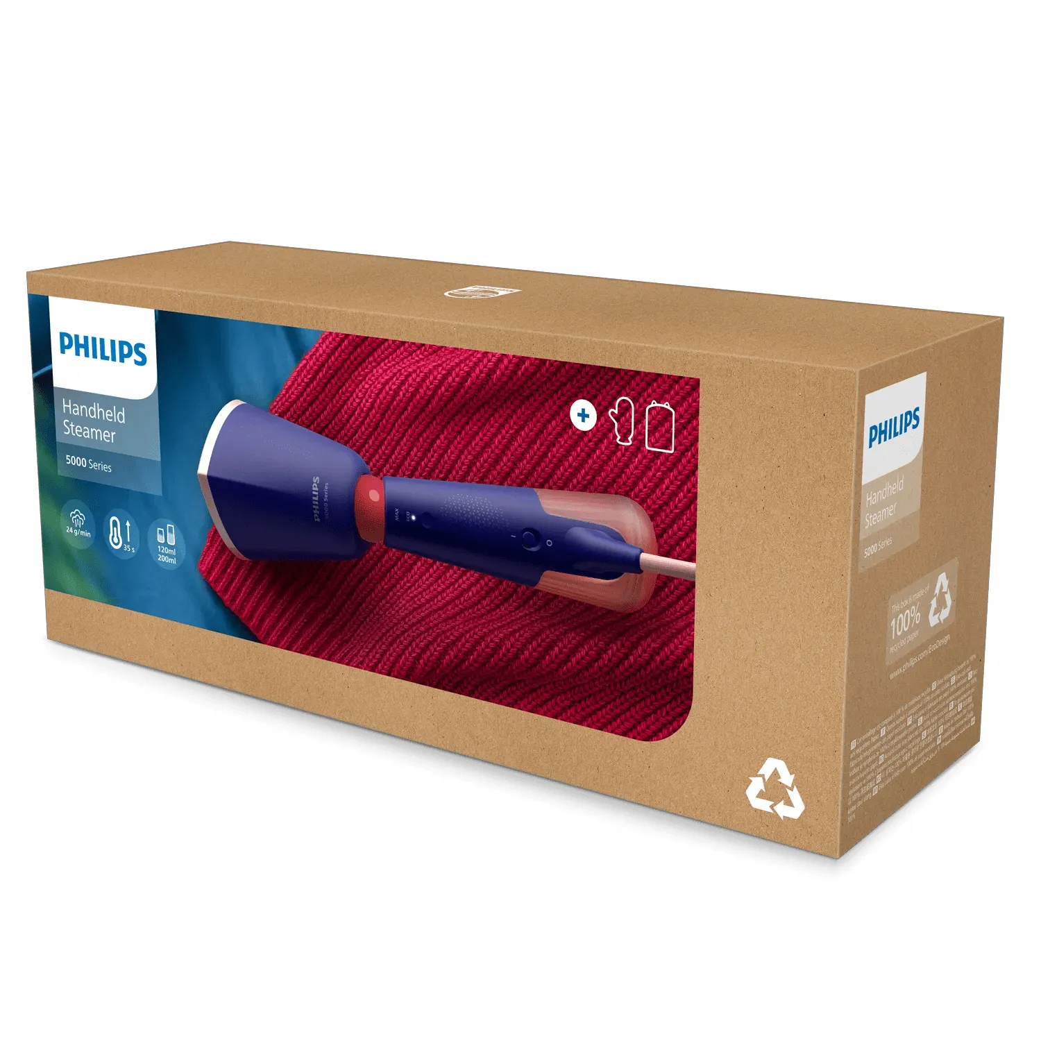 Philips STH5030/20 Handheld Steamer, 1400W, 0.12L, Marine Blue