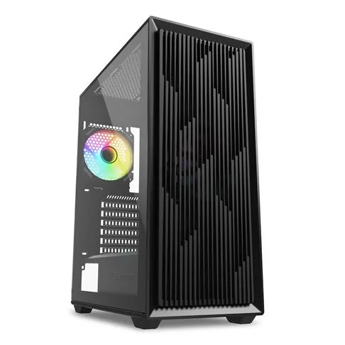 Sharkoon VK2 RGB Midi-Tower Case with window, with RGB lighting, Black
