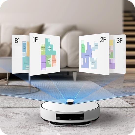 Samsung BESPOKE Jet Bot Combo AI Steam+ Robot vacuum cleaner 2.5 L, Satin Greige