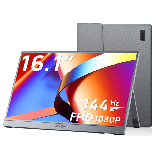 ARZOPA Z1FC 16.1" Full HD portabel sk&auml;rm med HDR10 och 144 Hz