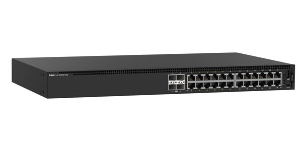 Dell EMC Networking N1124P-ON - Kytkin - Hallinnoitu - 24 x 10/100/1000 (12 PoE+) + 4 x 10 Gigabit SFP+ - r&auml;kkiin asennettava - PoE+ (190 W)