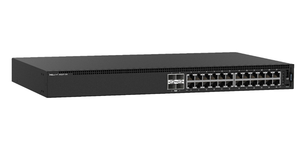 Dell EMC Networking N1124P-ON - Kytkin - Hallinnoitu - 24 x 10/100/1000 (12 PoE+) + 4 x 10 Gigabit SFP+ - r&auml;kkiin asennettava - PoE+ (190 W)