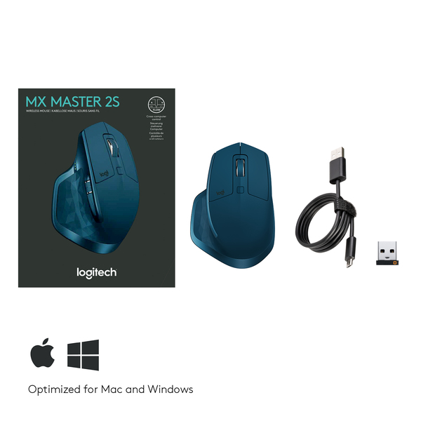 Logitech MX Master 2S - Tr&aring;dl&ouml;s Mus, Midnight Teal