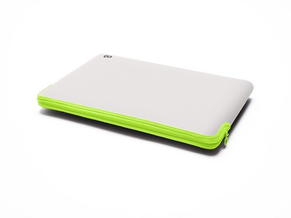 C6 Zip Sleeve for MacBook Pro Retina 13,3&quot; Stone / Green Neon