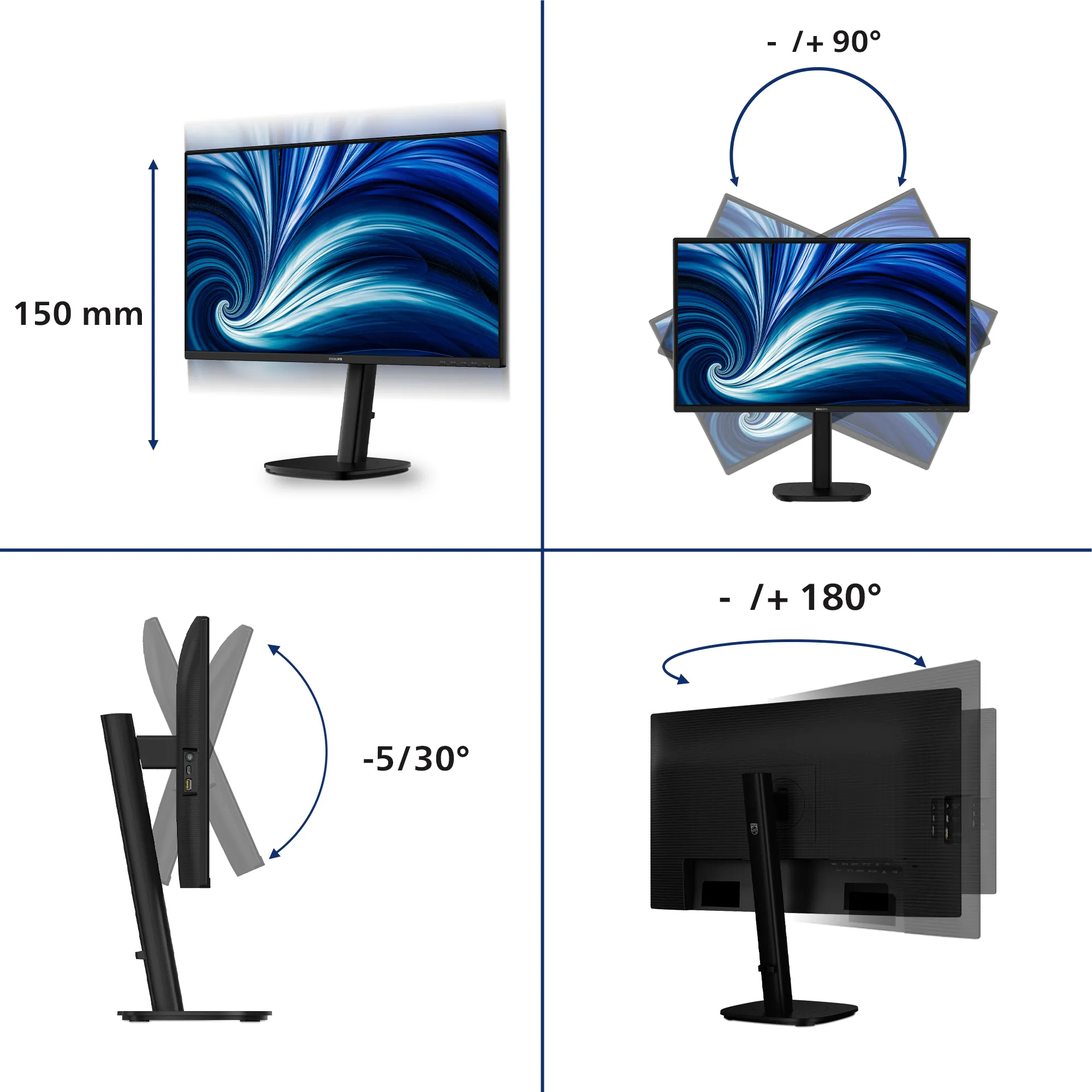 Philips 27B2U3301/00 27" Full HD, IPS sk&auml;rm med USB-C hub