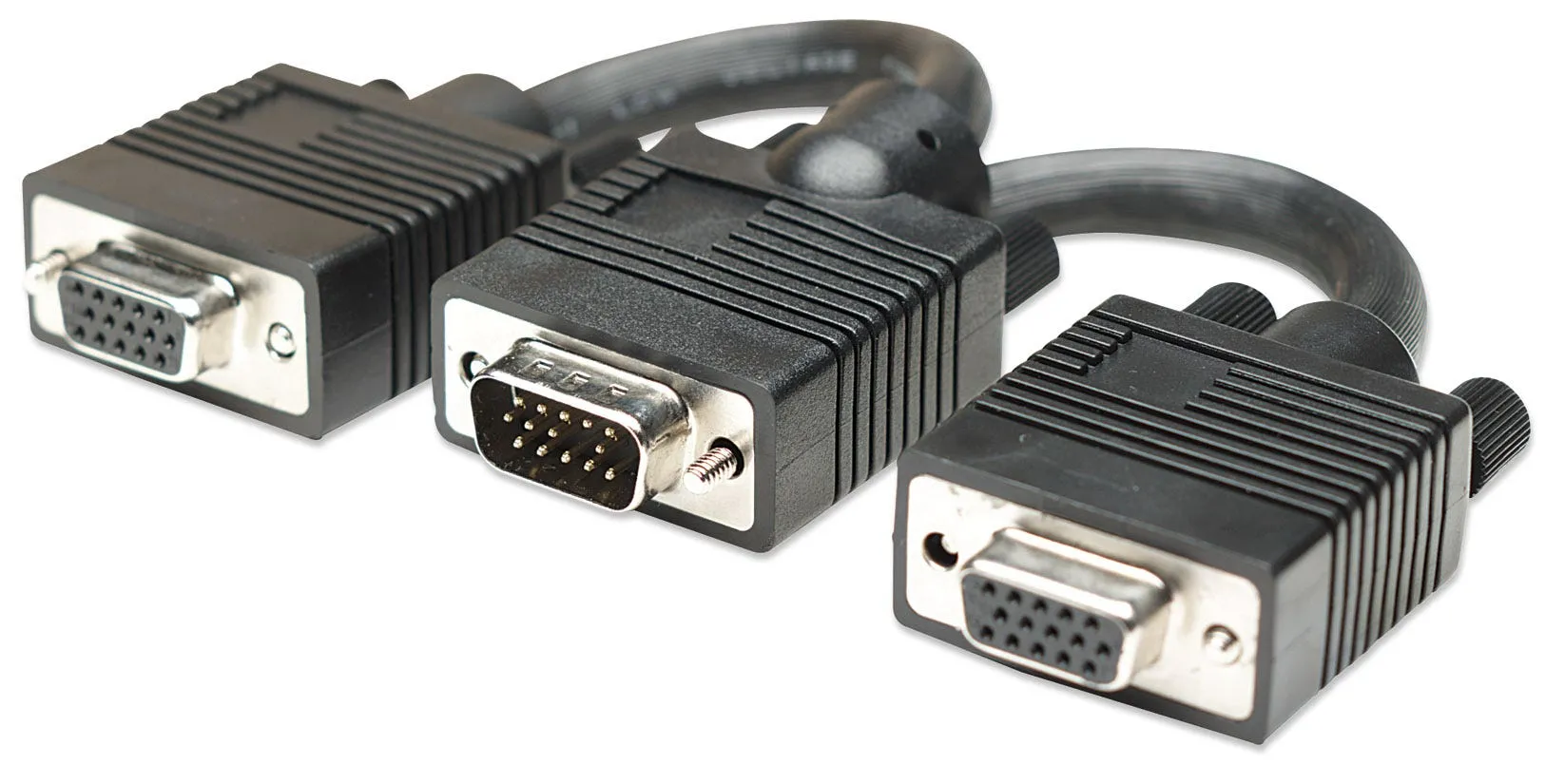 Manhattan SVGA &ndash; 2 x SVGA - kabel, 0,15 m, Svart
