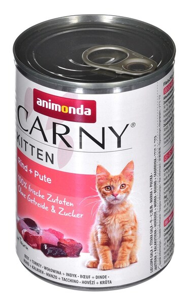 Animonda Carny Kitten Beef &amp; Turkey, Wet food for cats, 400g