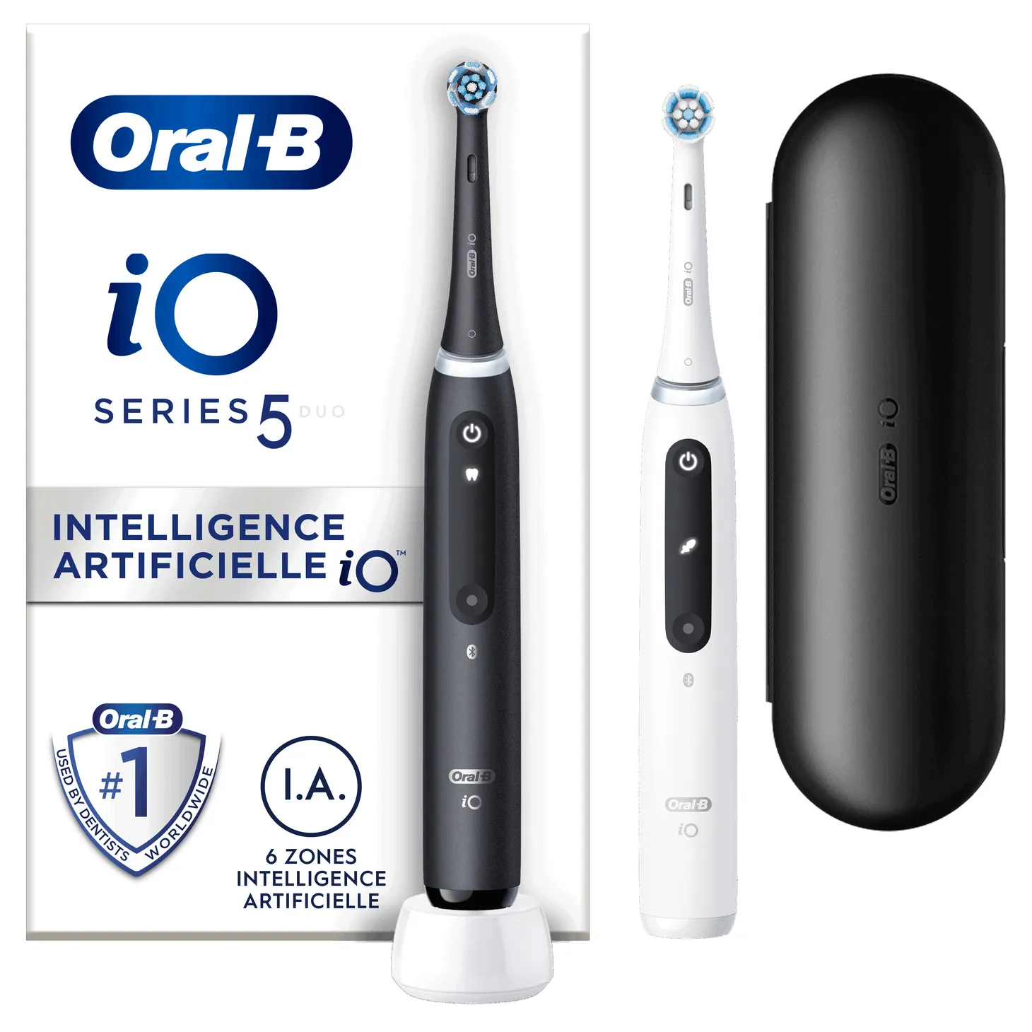 Oral-B iO5 Duo - eltandborste, 2 st. svart / vit