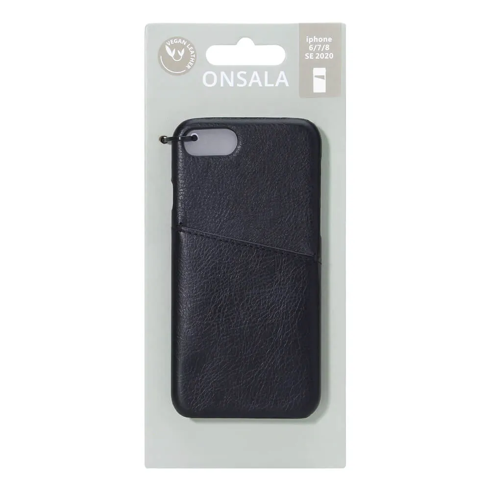 ONSALA Suojakuori Musta korttipaikalla iPhone 6/7/8/SE