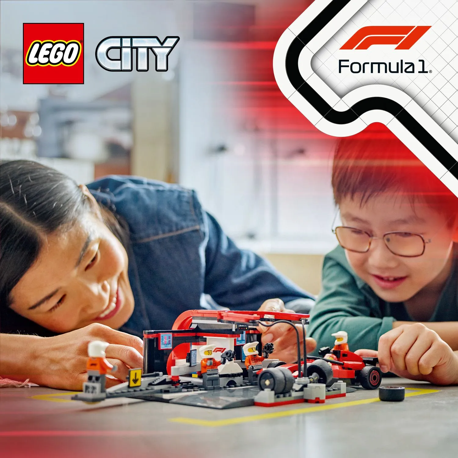 LEGO City F1 Pit Stop and Crew and Ferrari Car 60443