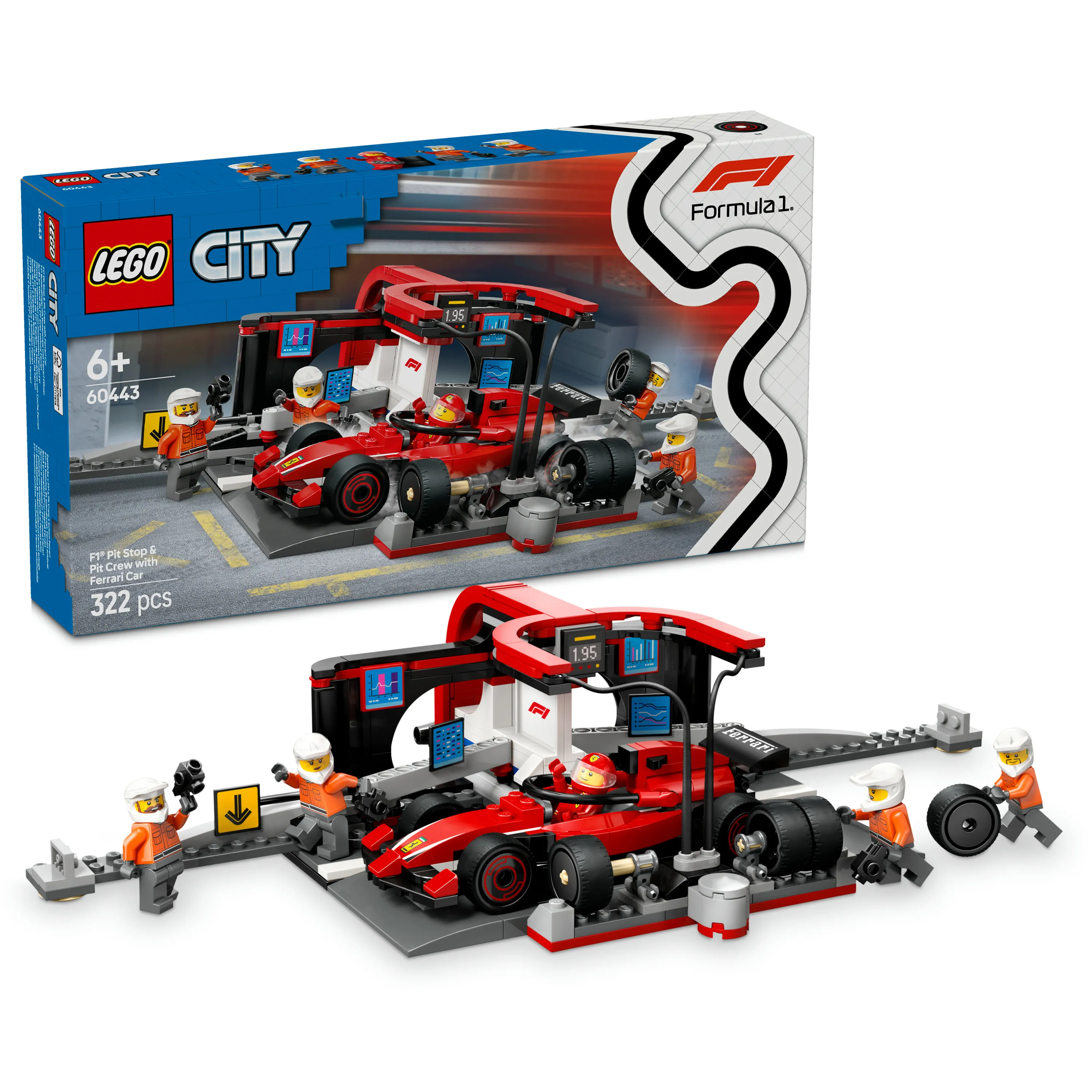 LEGO City F1 Pit Stop and Crew and Ferrari Car 60443