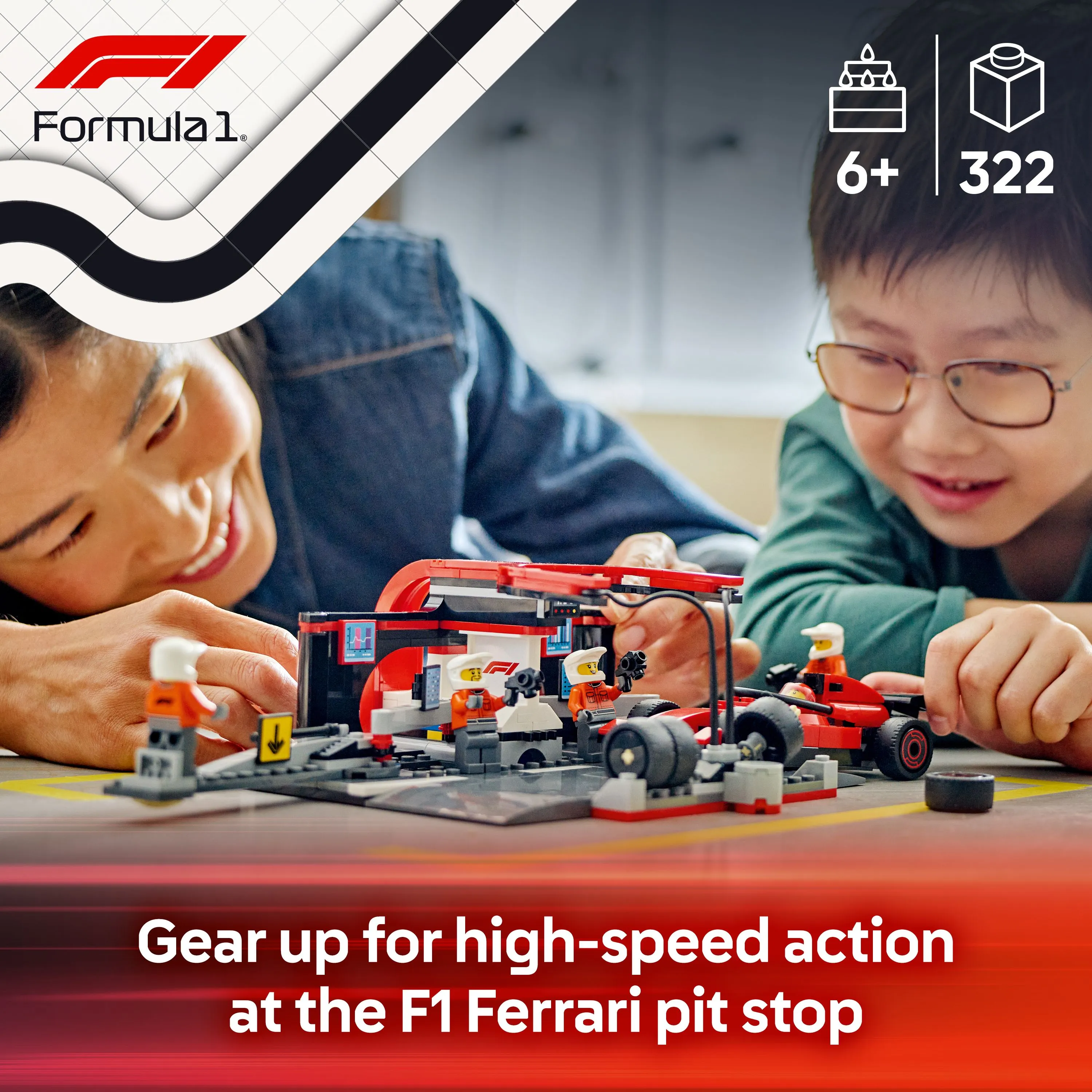 LEGO City F1 Pit Stop and Crew and Ferrari Car 60443