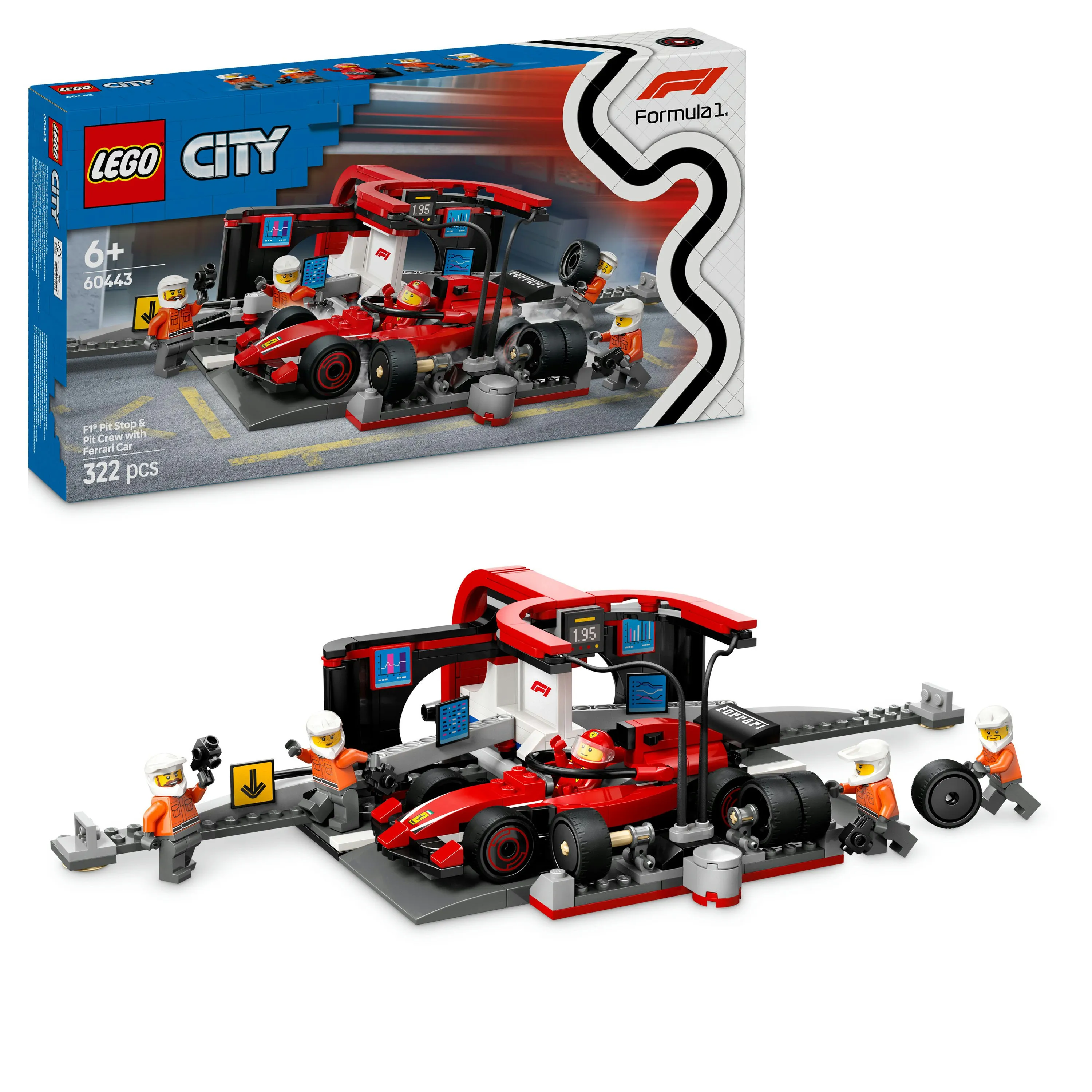 LEGO City F1 Pit Stop and Crew and Ferrari Car 60443