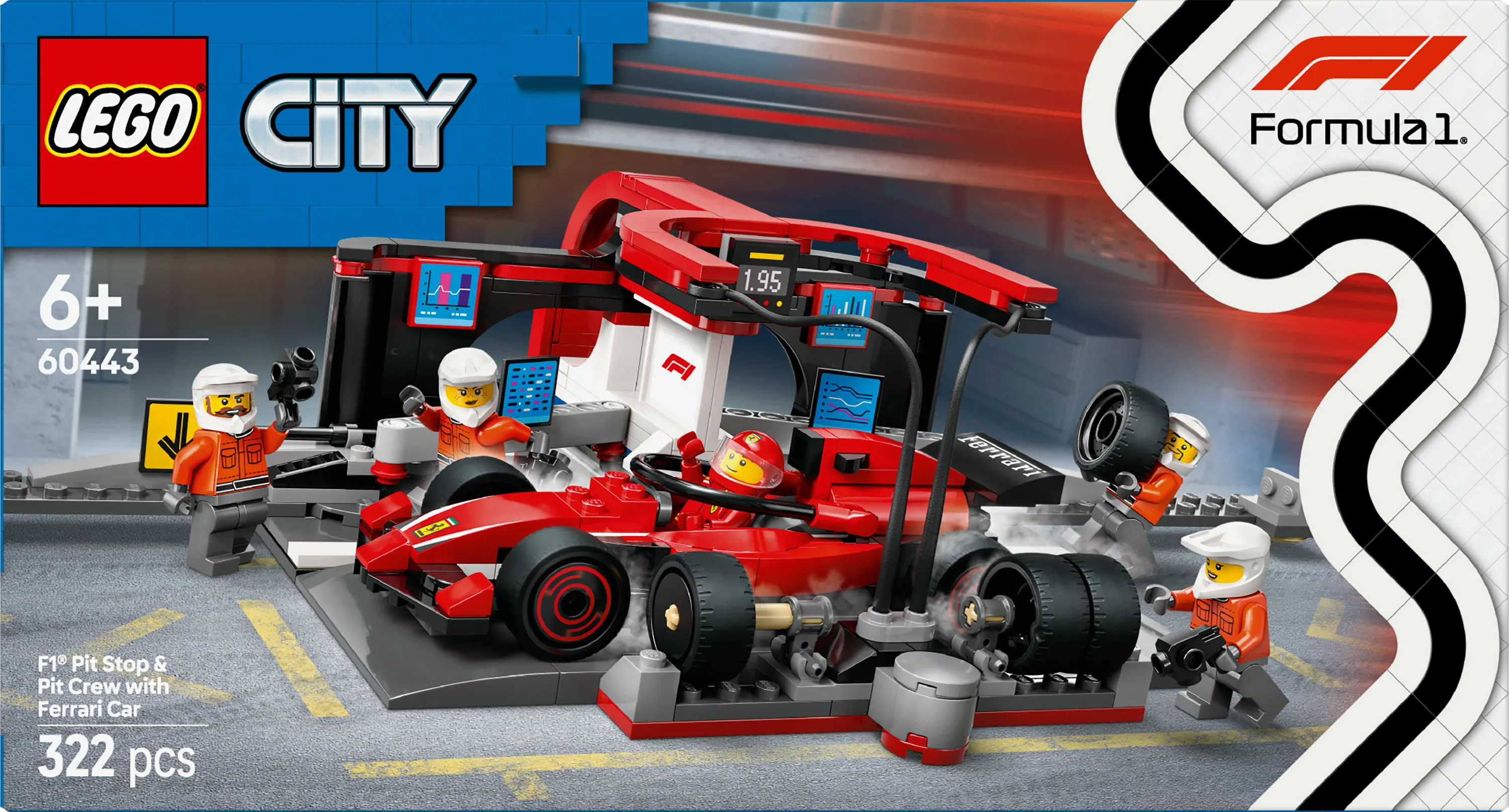 LEGO City F1 Pit Stop and Crew and Ferrari Car 60443
