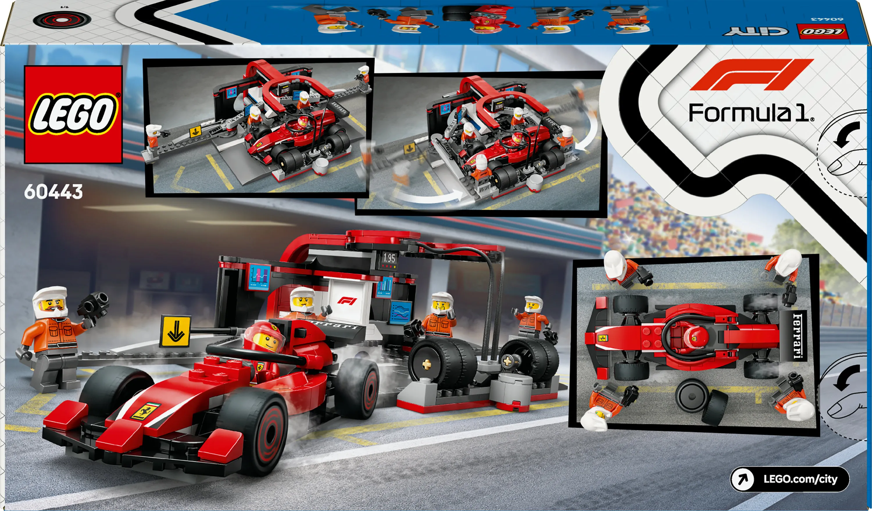 LEGO City F1 Pit Stop and Crew and Ferrari Car 60443