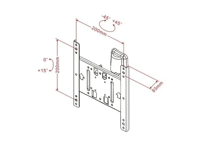 MULTIBRACKETS VESA Flexarm Tilt &amp; Turn I Small 15inch-32inch 25kg 100x100-200x200