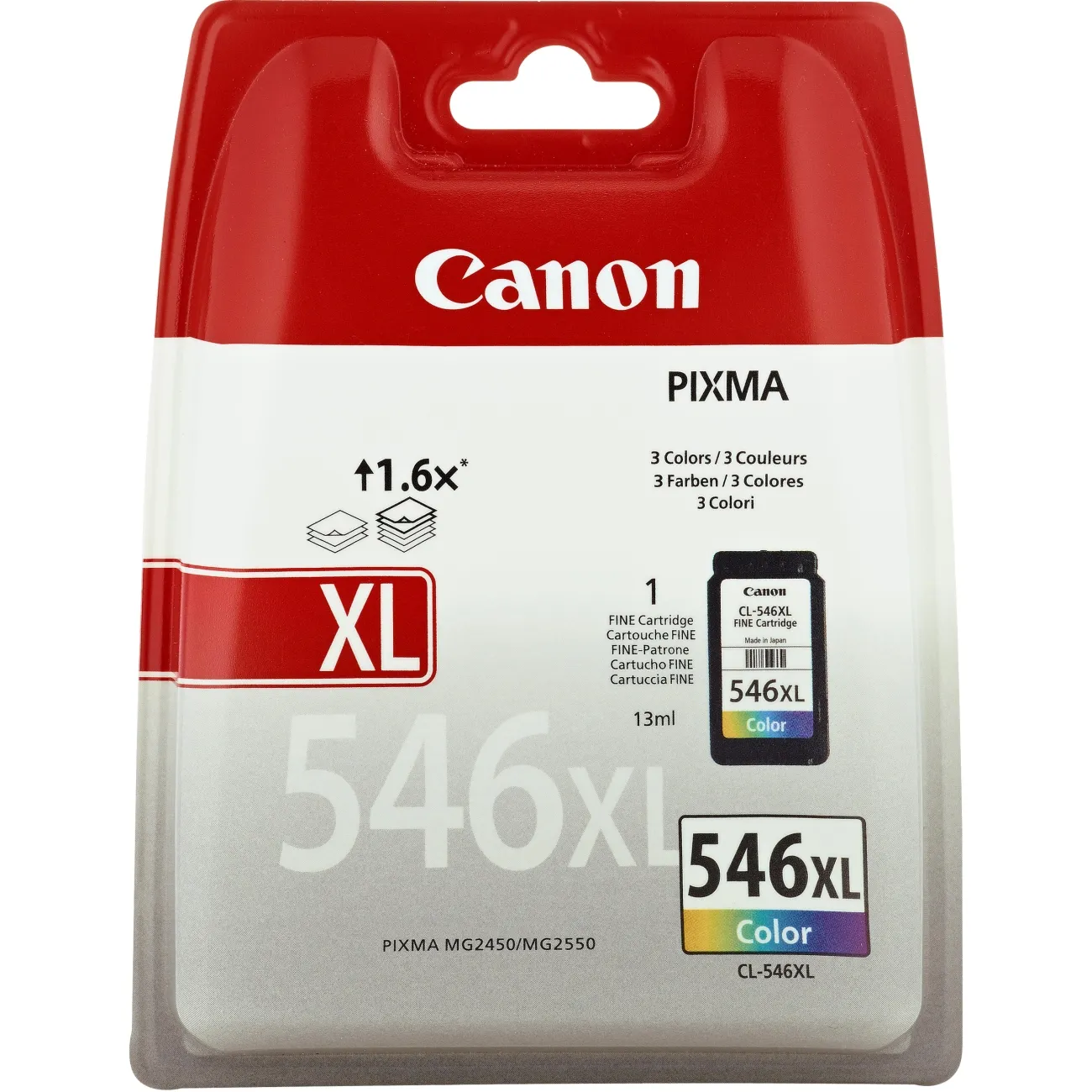 Canon CL-546XL -mustekasetti, 13 ml, syaani/magenta/keltainen