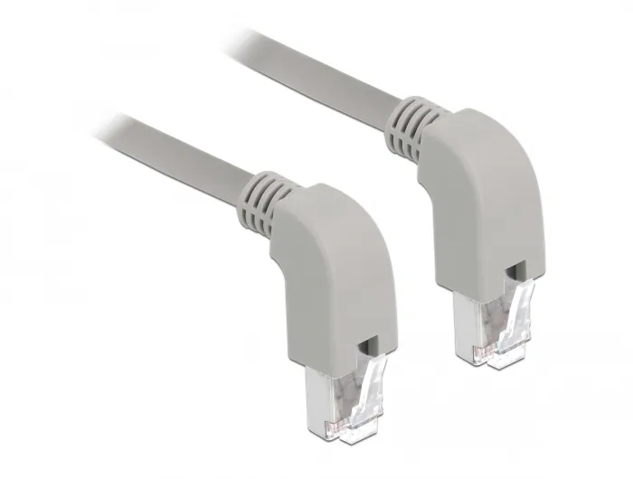 Delock Network cable RJ45 Cat.5e SF/UTP downwar / downward angled 2m