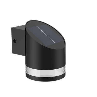Philips Fyve Solar Wall Light, Integrated LED, 200 lm, 2700 K, IP44, Black
