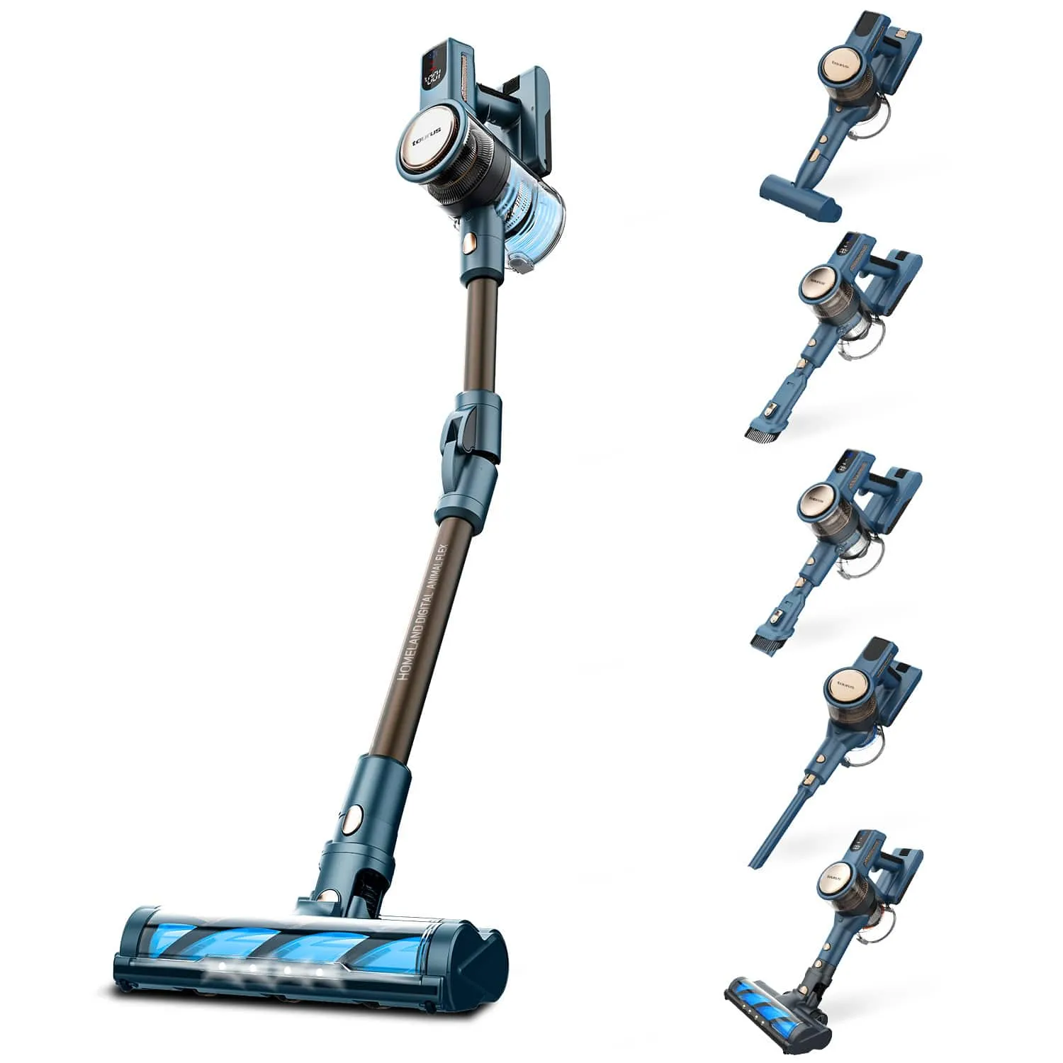 TAURUS Homeland Digital Animal Flex - skaftdammsugare, bl&aring;