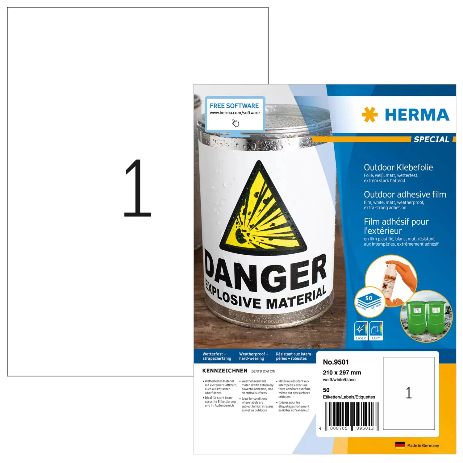 Herma label film extra strong 210x297 (50)