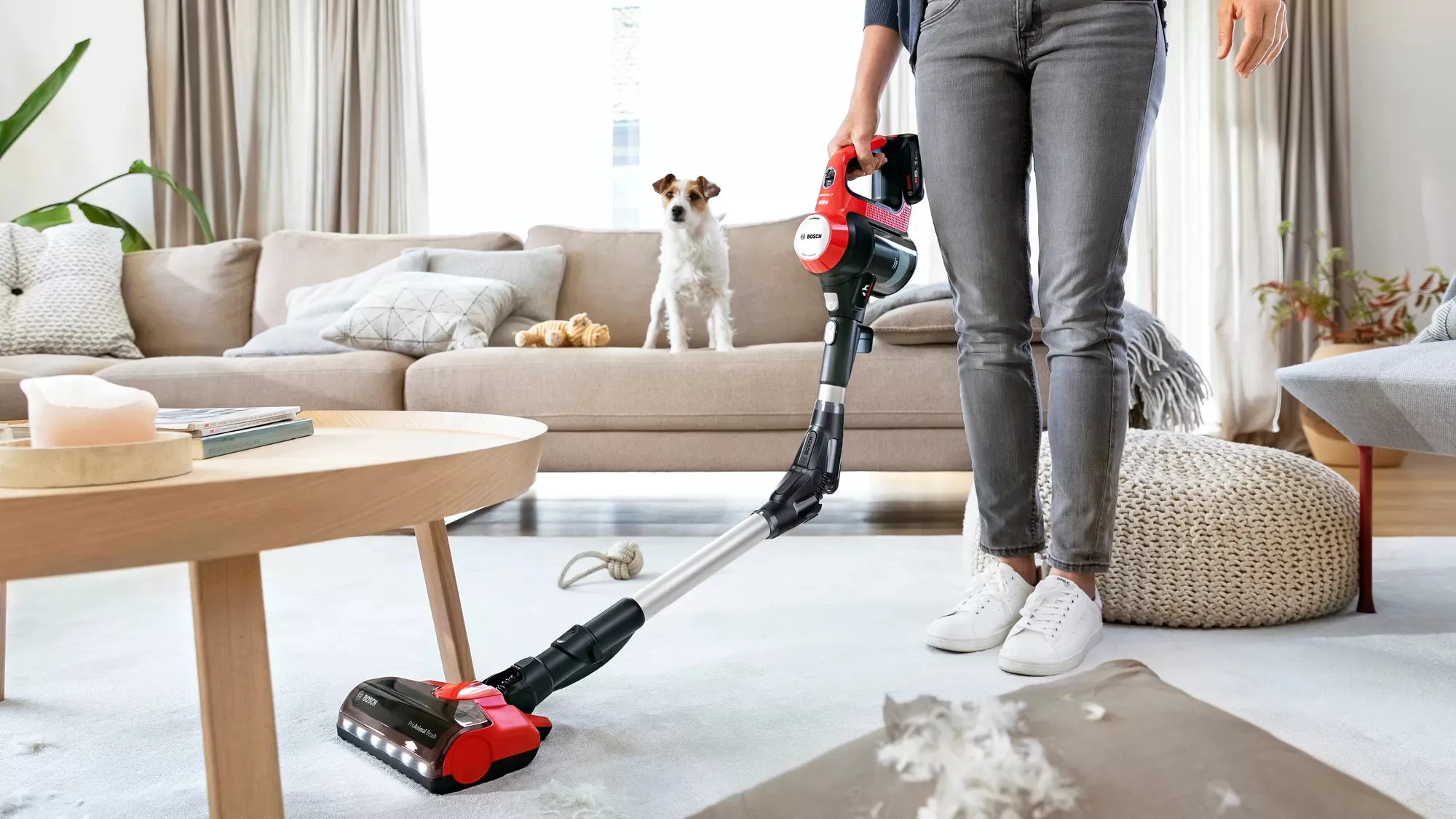 Bosch Unlimited 7 ProAnimal - Stick Vacuum Cleaner, red/black