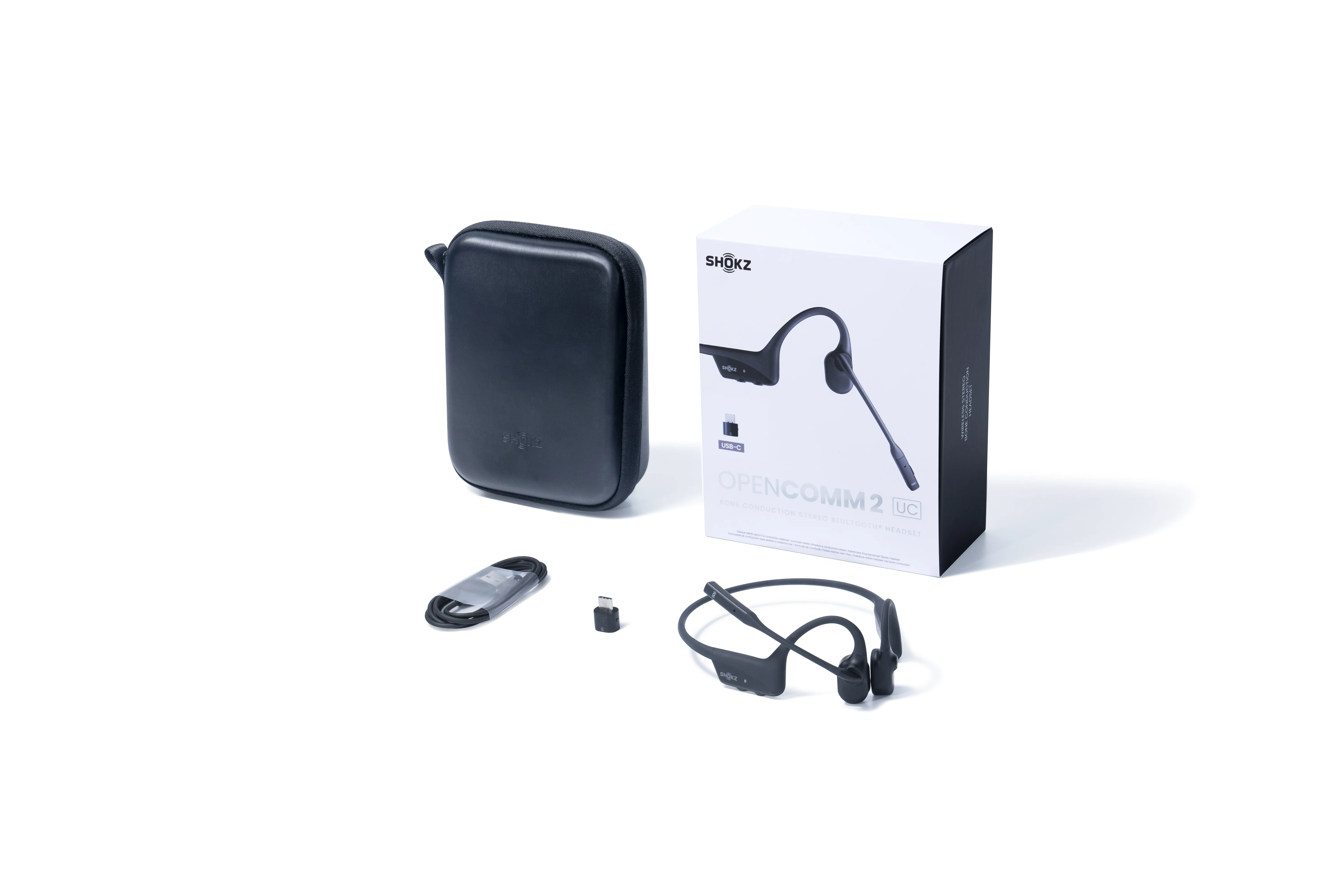 Shokz OpenComm2 UC Type C -luujohdekuulokkeet, musta