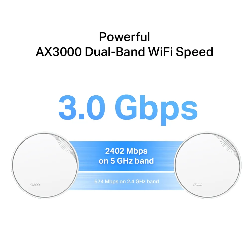 TP-Link Deco X50-PoE Wi-Fi 6 AX3000 Mesh System with PoE (2-pack)