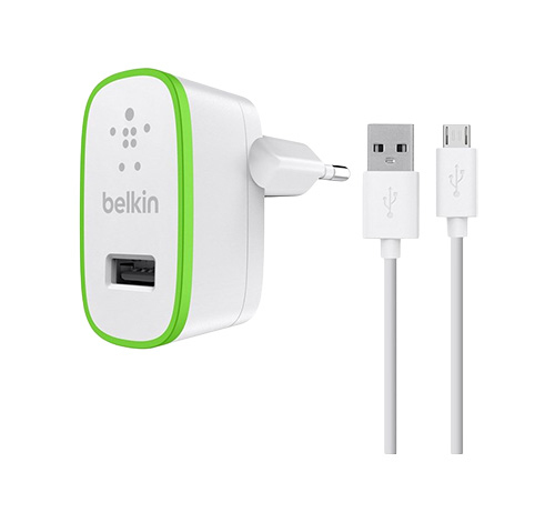 BELKIN Wall Charger Micro-USB Cable 2.4A 1.2m - White