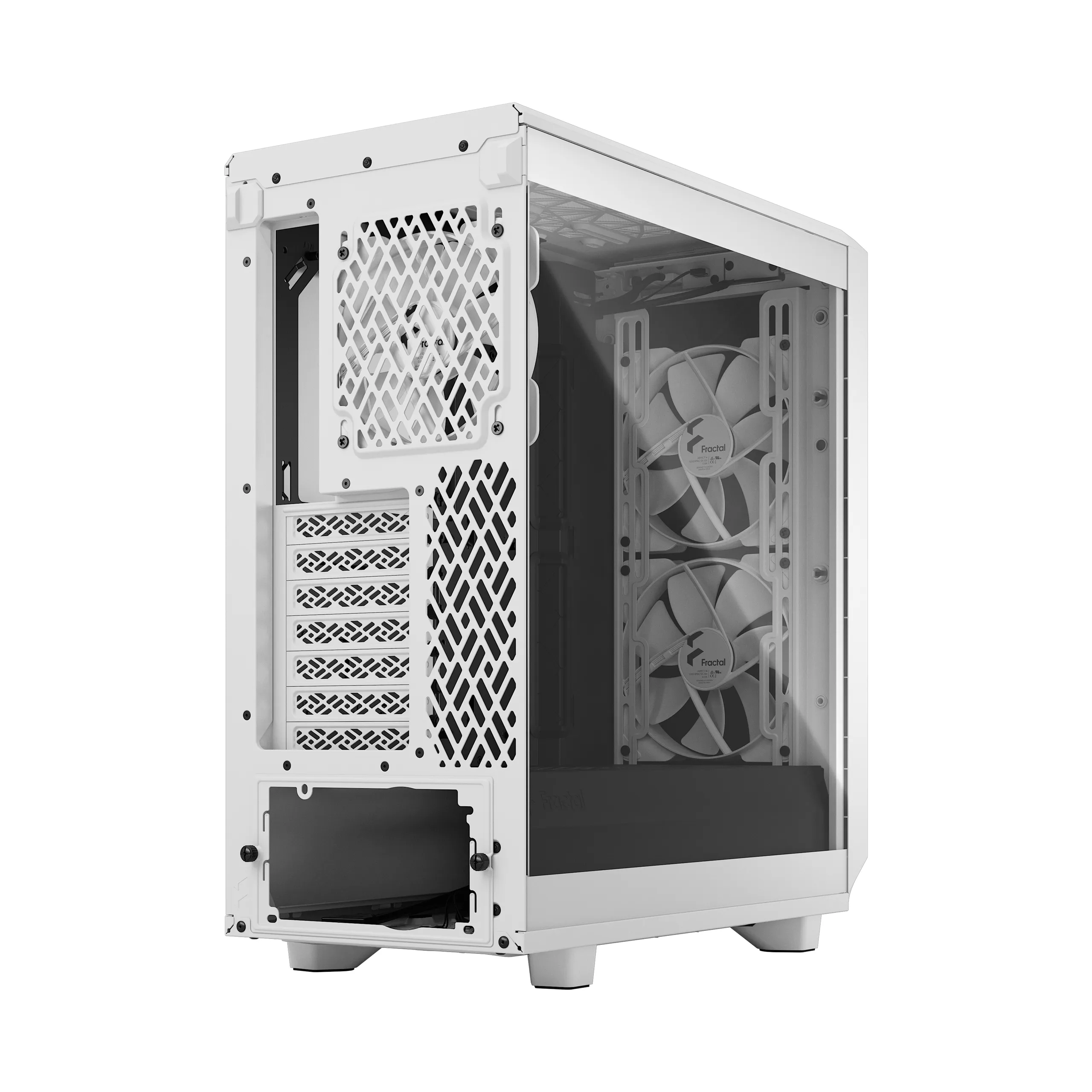 Fractal Design Meshify 2 Compact Lite - Mid Tower case with window, White / Clear Tint