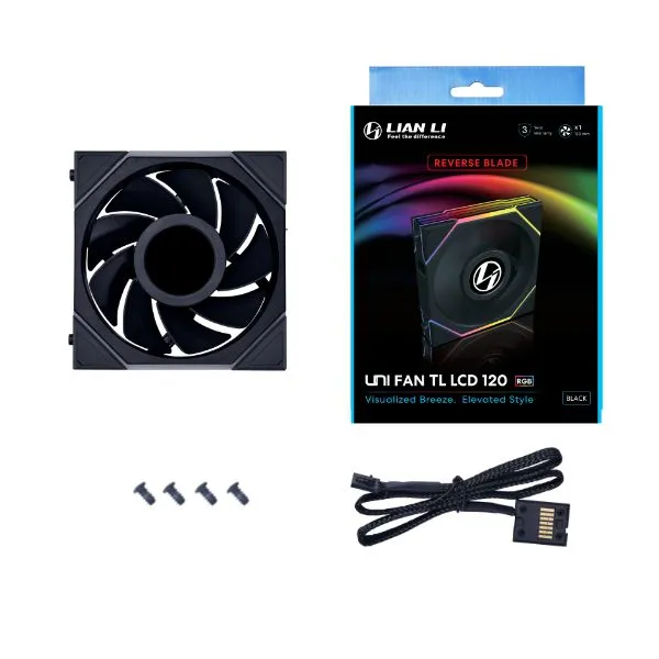Lian Li  UNI FAN TL-LCD Wireless Reverse 140 Svart (1pc)