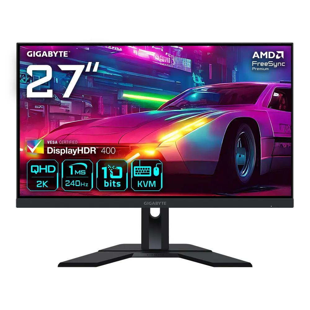 Gigabyte M27Q X 27" QHD IPS 240Hz/Flat/10Bit 1ms/HDR400/FreeSync/KVM/HDMI 2.0/DP
