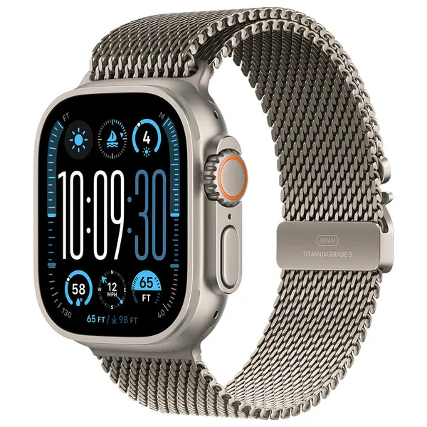 APPLE Watch Ultra 2 GPS + Cellular 49mm Natural Titanium Case with Natural Titanium Milanese Loop - M