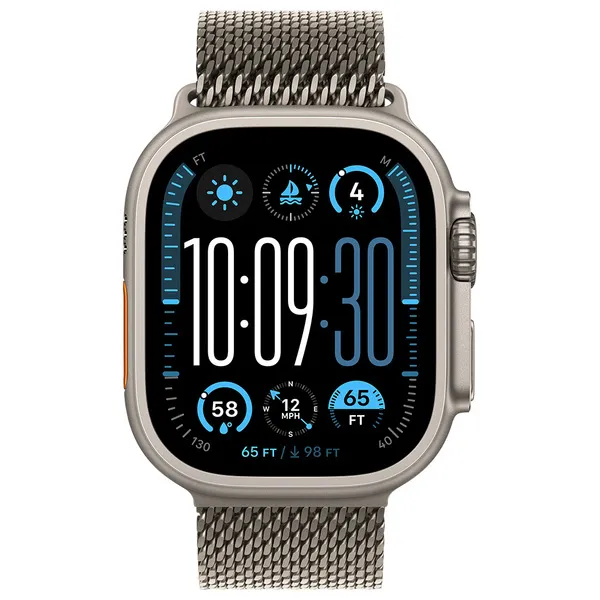 APPLE Watch Ultra 2 GPS + Cellular 49mm Natural Titanium Case with Natural Titanium Milanese Loop - M