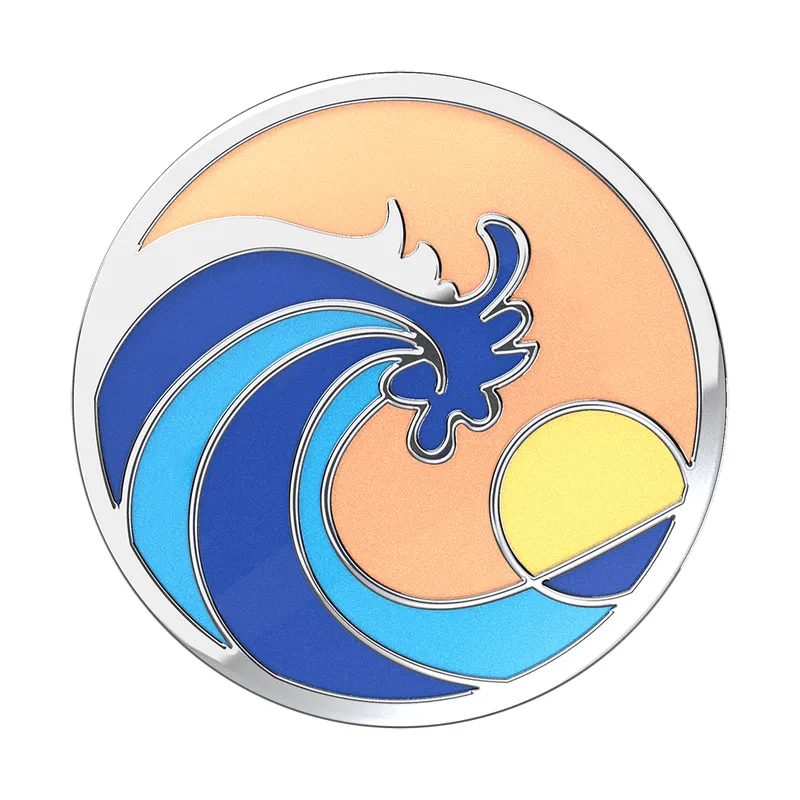 POPSOCKETS Enamel Ride The Wave Coral Avtagbart Grip med Ställfunktion Premium