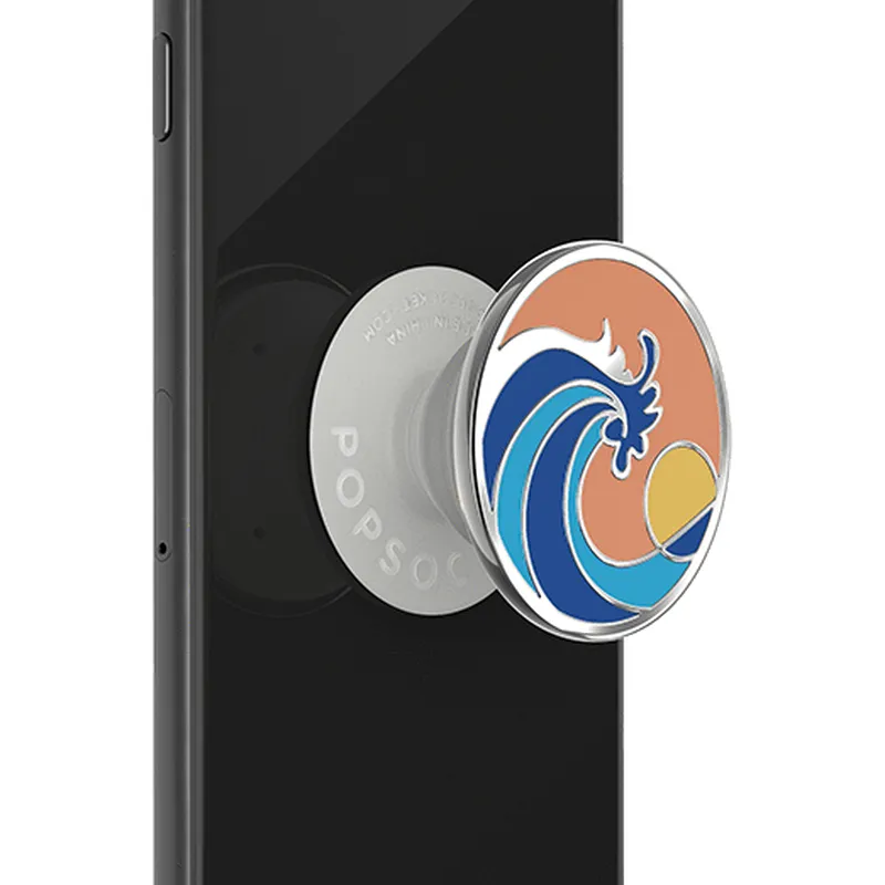 POPSOCKETS Enamel Ride The Wave Coral Avtagbart Grip med Ställfunktion Premium