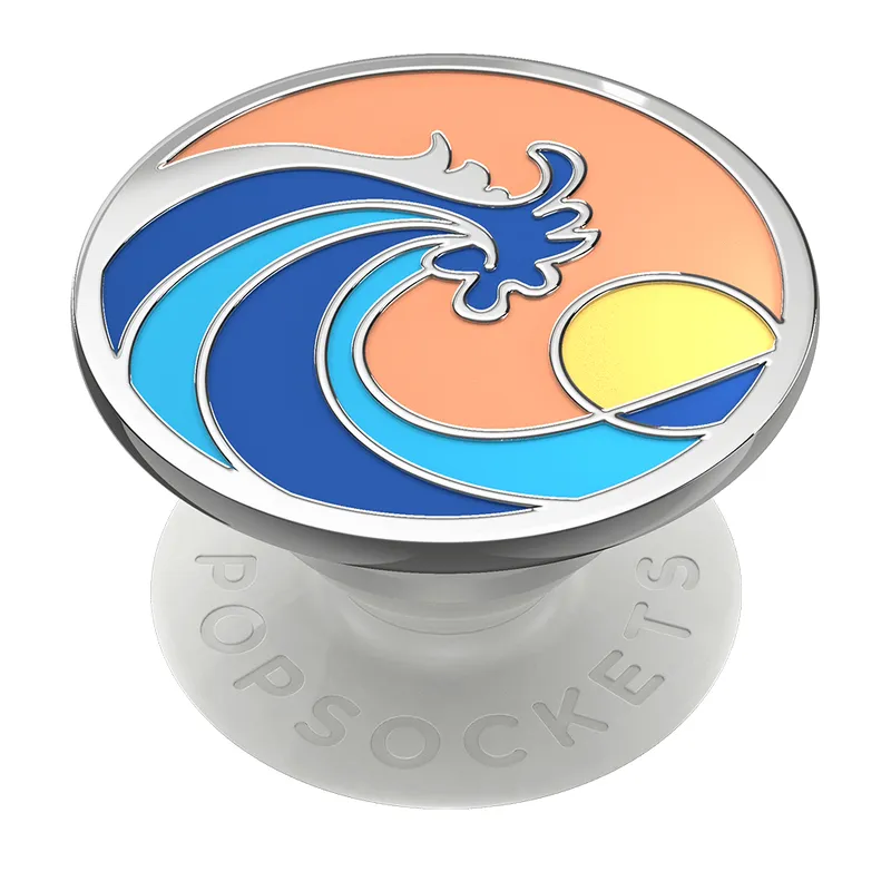 POPSOCKETS Enamel Ride The Wave Coral Avtagbart Grip med Ställfunktion Premium