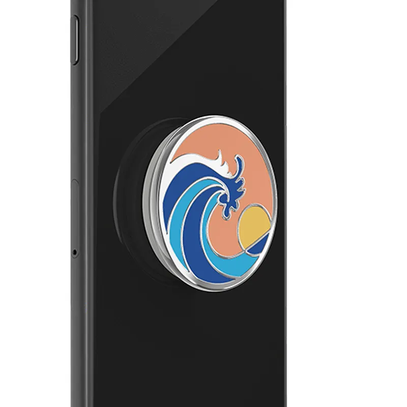 POPSOCKETS Enamel Ride The Wave Coral Avtagbart Grip med St&auml;llfunktion Premium