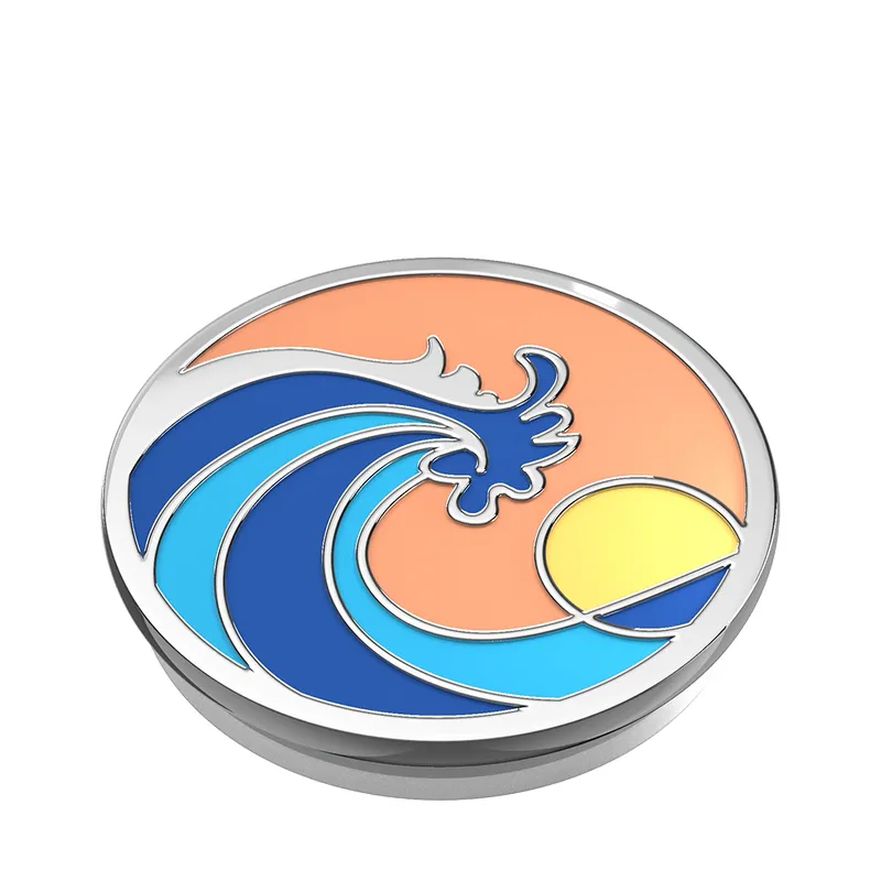 POPSOCKETS Enamel Ride The Wave Coral Avtagbart Grip med St&auml;llfunktion Premium