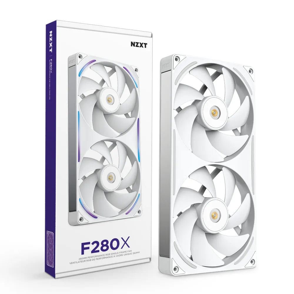 NZXT F280X, 280mm, PWM, Fluid Dynamic Bearing, RGB Fan, White