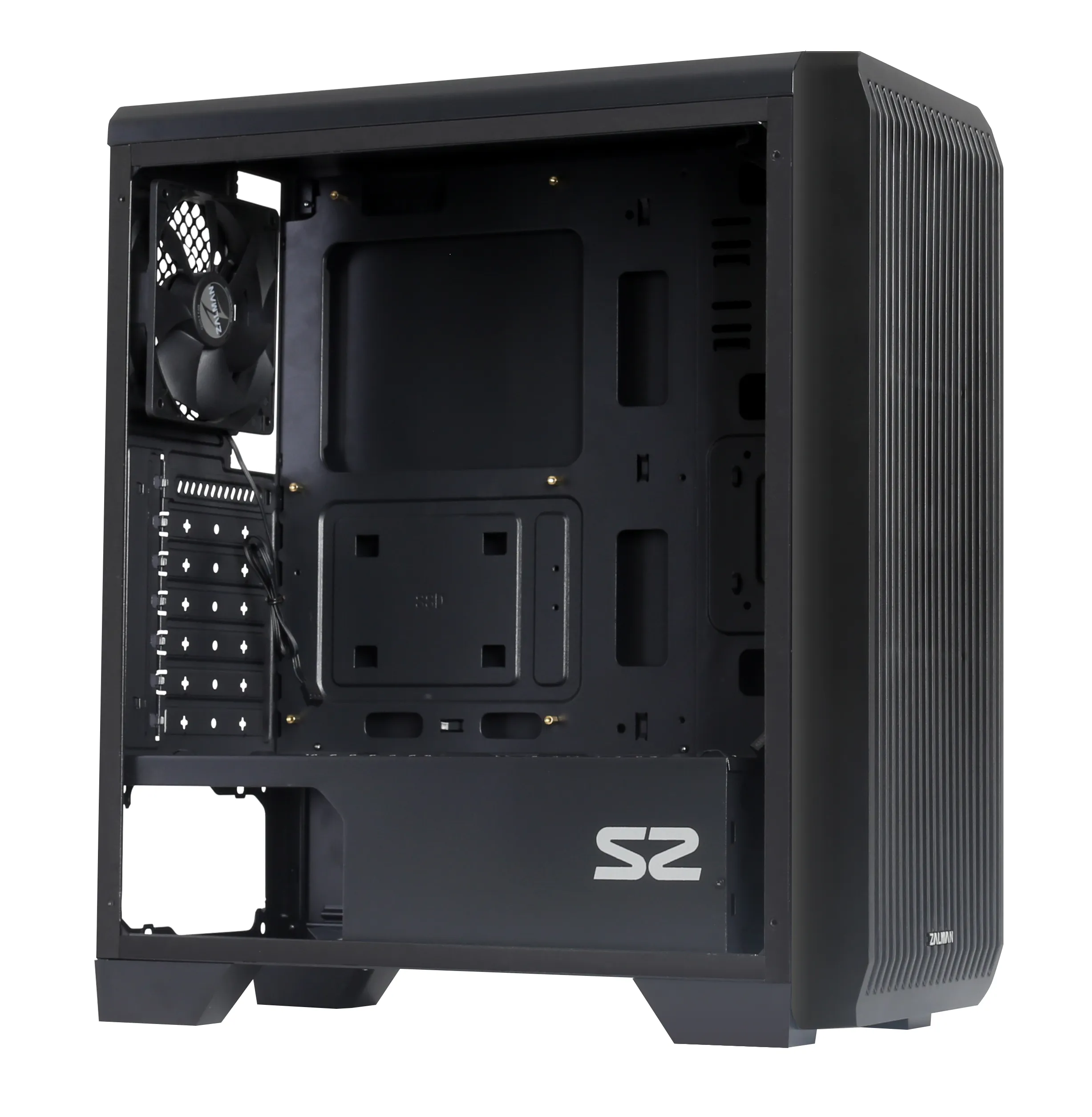 Zalman S2 Midi-Tower Case with window, Black